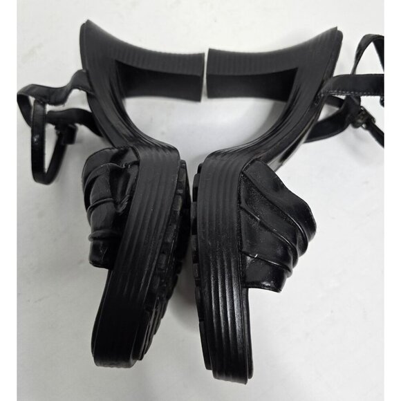 Vintage 90s L.e.i. Black Chunky Platform High Heels size 10 - Picture 4 of 13